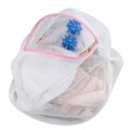 Makeithappen Lingerie Wash Bag white polyester with 2 blue PVC Washer Balls MA143108